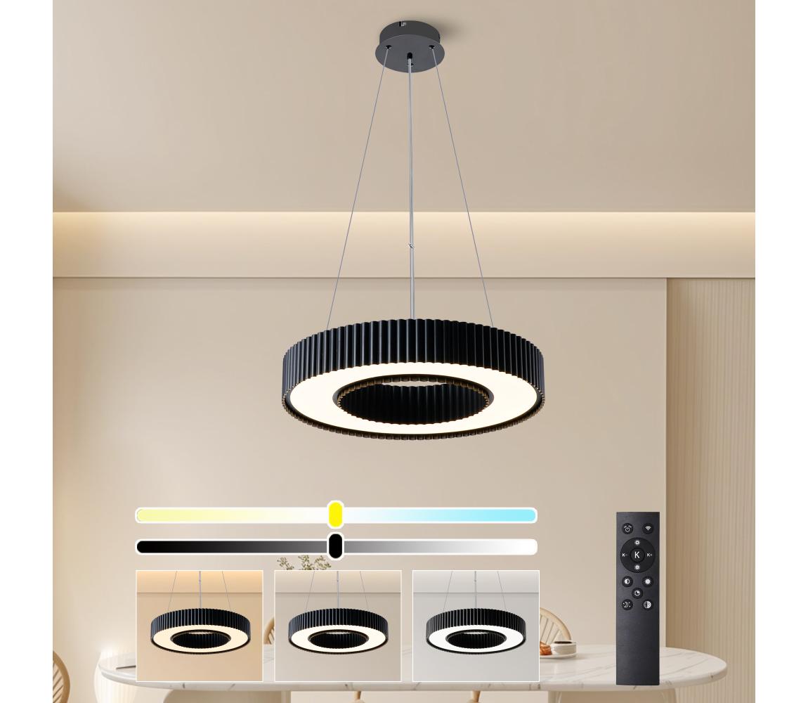 Brilagi - Stmievateľný LED luster LUMIX LED/48W/230V 3000–6000K čierny, priemer 50 cm + diaľkové ovládanie BRI861