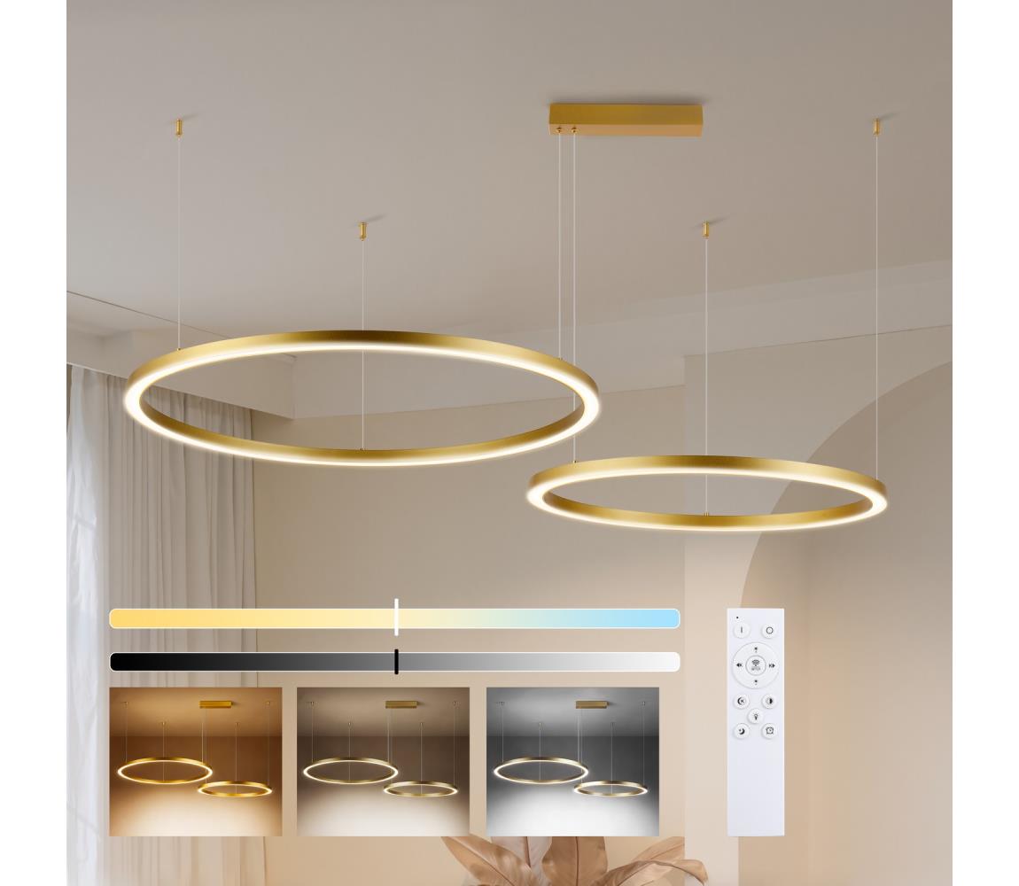 Brilagi - stmievateľný LED luster na lane PORTOFINO LED/98W/230V zlatý +DO BRI518