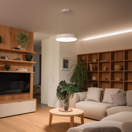 Brilagi - Stmievateľný LED luster na lanku FALCON II LED/67W/230V 3000-6500K pr. 40 cm biely + diaľkové ovládanie