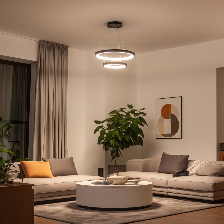 Brilagi - LED stmievateľný luster na lanku FALCON SLIM LED/68W/230V 3000-6500K pr. 50 cm čierna + diaľkové ovládanie