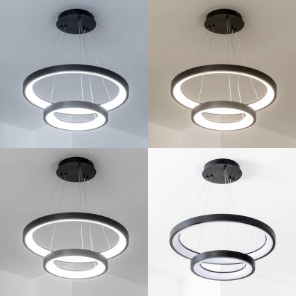 Brilagi - LED stmievateľný luster na lanku FALCON SLIM LED/68W/230V 3000-6500K pr. 50 cm čierna + diaľkové ovládanie
