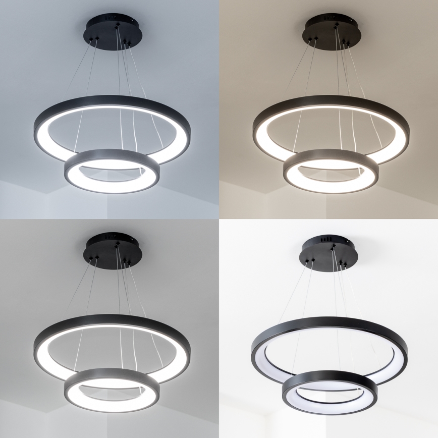 Brilagi - LED stmievateľný luster na lanku FALCON SLIM LED/68W/230V 3000-6500K pr. 50 cm čierna + diaľkové ovládanie