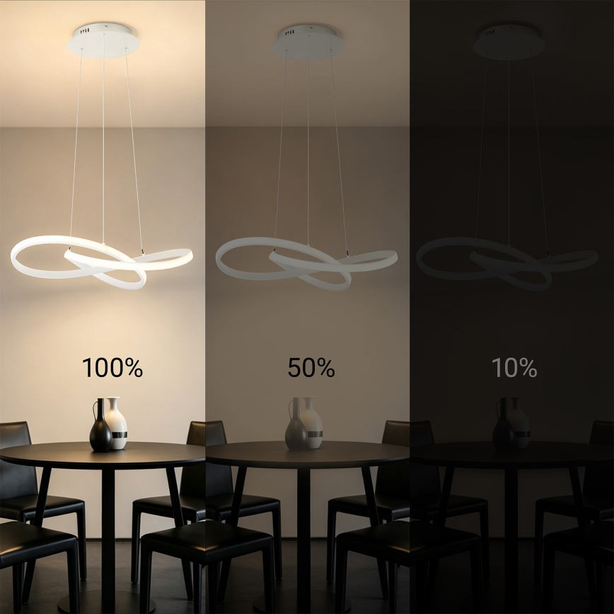 Brilagi - stmievateľný LED luster na lane INFINITY LED/55W/230V 3000-6000K 50x50 cm biela + diaľkové ovládanie