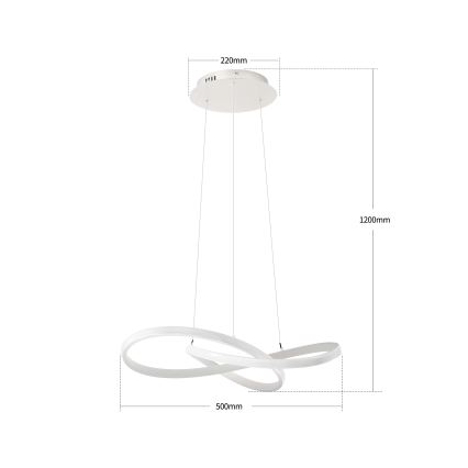 Brilagi - stmievateľný LED luster na lane INFINITY LED/55W/230V 3000-6000K 50x50 cm biela + diaľkové ovládanie