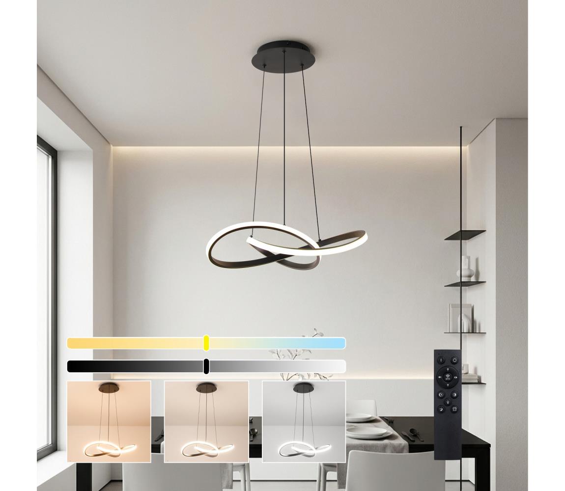 Brilagi - Stmievateľný LED luster na lanku INFINITY LED/55W/230V 50x50 cm čierny + DO BRI904