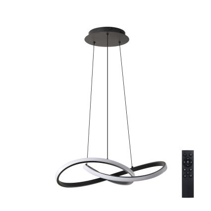 Brilagi - LED stmievateľný luster na lanku INFINITY LED/55W/230V 3000-6000K 50x50 cm čierna + diaľkové ovládanie