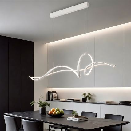Brilagi - SIGNATURE LED stmievateľný luster na lanku LED/55W/230V 3000-6000K 120x23 cm biela + diaľkové ovládanie