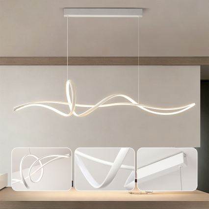 Brilagi - SIGNATURE LED stmievateľný luster na lanku LED/55W/230V 3000-6000K 120x23 cm biela + diaľkové ovládanie
