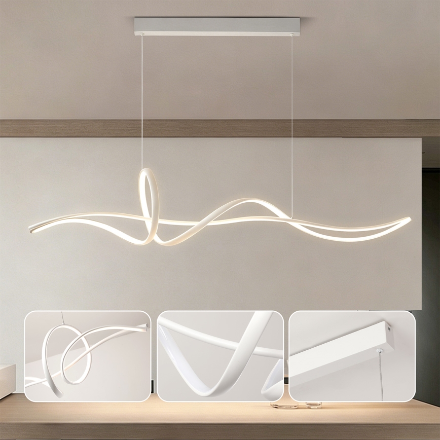 Brilagi - SIGNATURE LED stmievateľný luster na lanku LED/55W/230V 3000-6000K 120x23 cm biela + diaľkové ovládanie