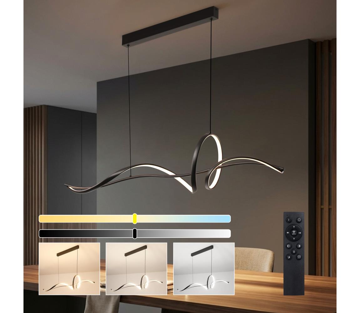Brilagi - stmievateľný LED luster na lanku SIGNATURE LED/55W/230V 120x23 cm čierny + DO BRI912