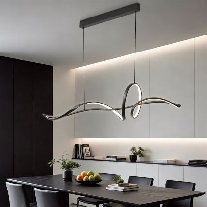 Brilagi - Stmievateľný LED závesný luster SIGNATURE LED/55W/230V 3000-6000K 120x23 cm čierny + diaľkové ovládanie