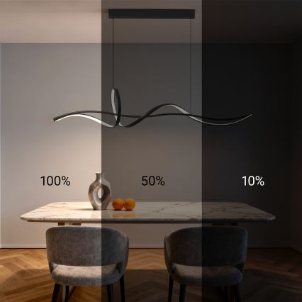 Brilagi - Stmievateľný LED závesný luster SIGNATURE LED/55W/230V 3000-6000K 120x23 cm čierny + diaľkové ovládanie