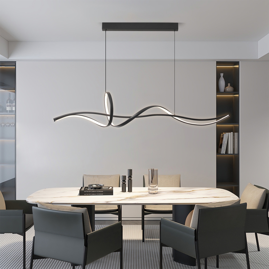 Brilagi - Stmievateľný LED závesný luster SIGNATURE LED/55W/230V 3000-6000K 120x23 cm čierny + diaľkové ovládanie