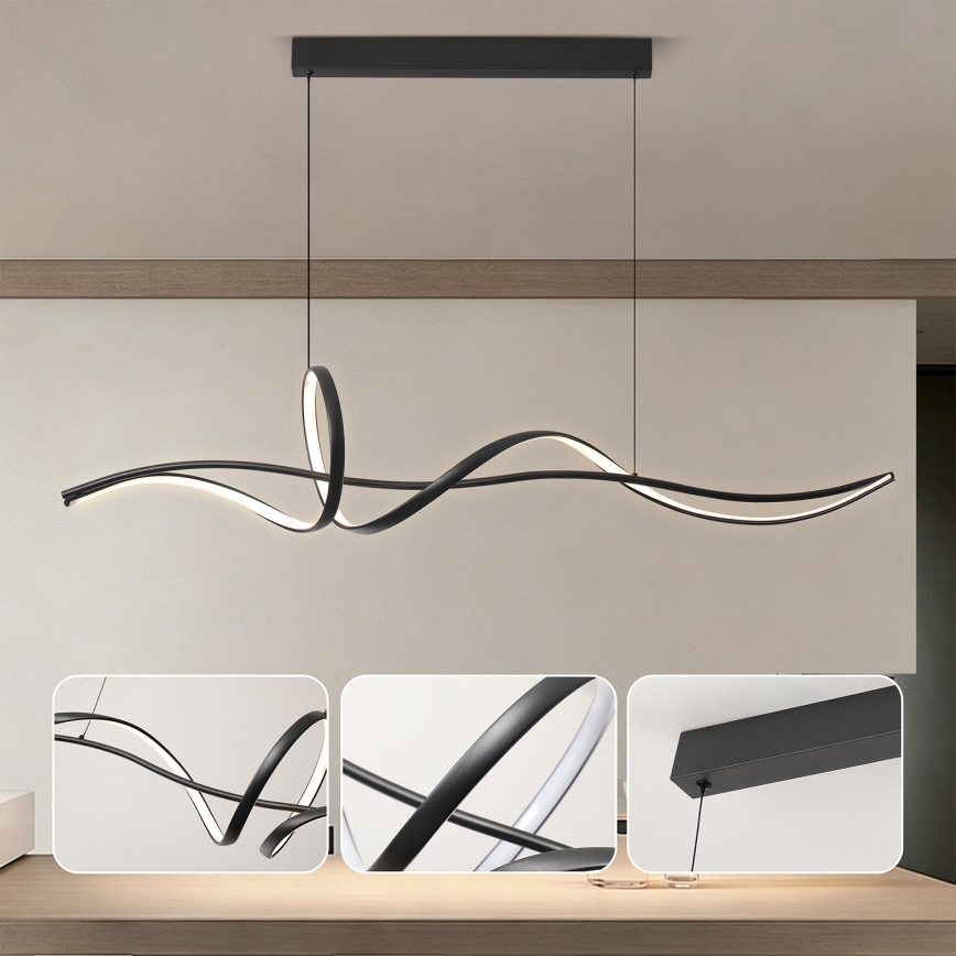 Brilagi - Stmievateľný LED závesný luster SIGNATURE LED/55W/230V 3000-6000K 120x23 cm čierny + diaľkové ovládanie