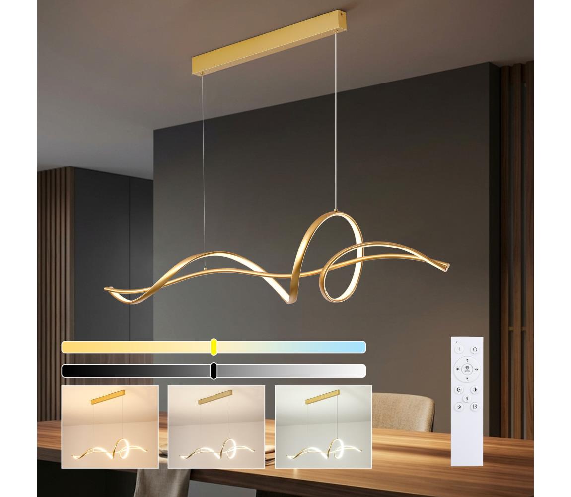 Brilagi - stmievateľný LED luster na lanku SIGNATURE LED/55W/230V 120x23 cm zlatý + DO BRI915