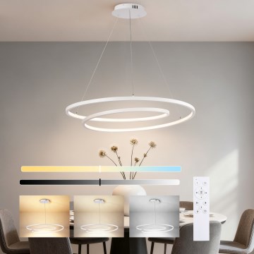 Brilagi - Stmievateľný LED luster na lanku TWISTER LED/105W/230V 3000-6000K priemer 100 cm biela + diaľkové ovládanie