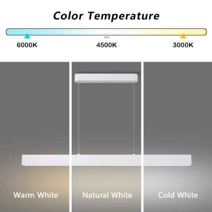 Brilagi - LED stlmiteľný závesný luster na lanku SLEEKLINE SMART LED/40W/230V 3000-6000K Wi-Fi Tuya biela + diaľkové ovládanie