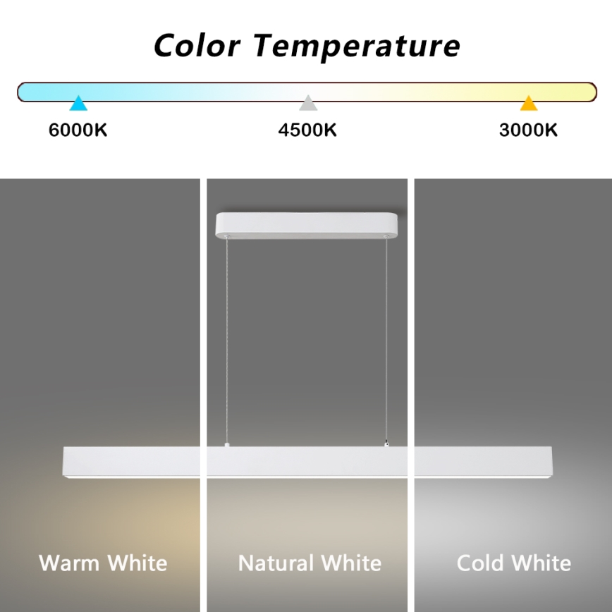 Brilagi - LED stlmiteľný závesný luster na lanku SLEEKLINE SMART LED/40W/230V 3000-6000K Wi-Fi Tuya biela + diaľkové ovládanie