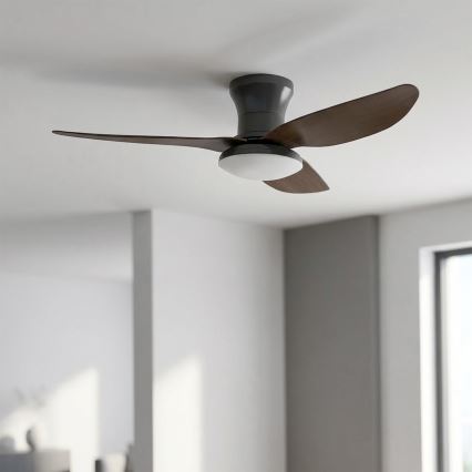 Brilagi - LED stmievateľný stropný ventilátor LED/38W/230V 3000-6500K pr. 100 cm čierna/hnedá + diaľkové ovládanie