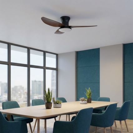 Brilagi - LED stmievateľný stropný ventilátor LED/38W/230V 3000-6500K pr. 100 cm čierna/hnedá + diaľkové ovládanie