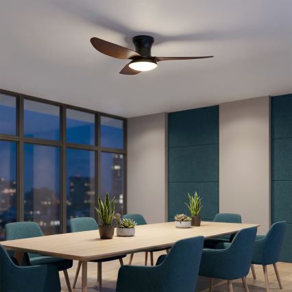 Brilagi - LED stmievateľný stropný ventilátor LED/38W/230V 3000-6500K pr. 100 cm čierna/hnedá + diaľkové ovládanie