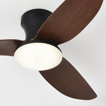 Brilagi - LED stmievateľný stropný ventilátor LED/38W/230V 3000-6500K pr. 100 cm čierna/hnedá + diaľkové ovládanie