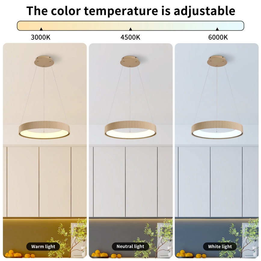 Brilagi - LED stmievateľný luster na lanku FALCON MODERN LED/30W/230V 3000-6500K 40 cm béžový + diaľkové ovládanie