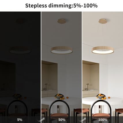 Brilagi - LED stmievateľný luster na lanku FALCON MODERN LED/30W/230V 3000-6500K 40 cm béžový + diaľkové ovládanie