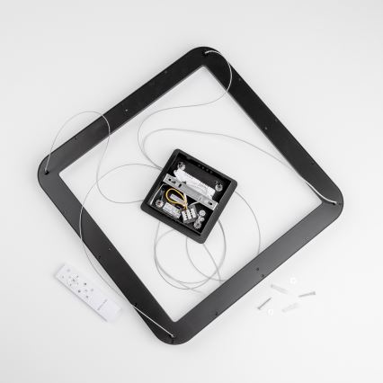 Brilagi - LED stmievateľný závesný luster na lankách FALCON SLIM LED/50W/230V 3000-6500K 50x50 cm čierna + diaľkové ovládanie