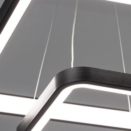 Brilagi - LED Stmievateľný luster na lanku FALCON SLIM LED/78W/230V 3000-6500K 50x50 cm čierna + diaľkové ovládanie