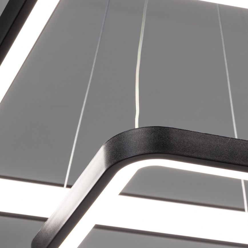 Brilagi - LED Stmievateľný luster na lanku FALCON SLIM LED/78W/230V 3000-6500K 50x50 cm čierna + diaľkové ovládanie