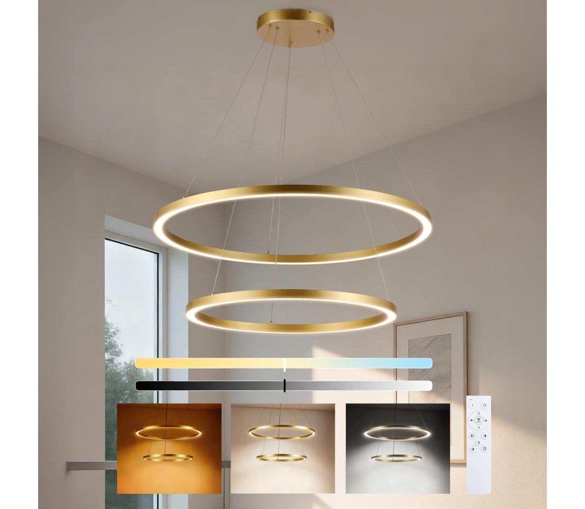 Brilagi - stmievateľný LED závesný luster na lanku PORTOFINO LED/98W/230V pr. 80 cm zlatý +DO BRI514