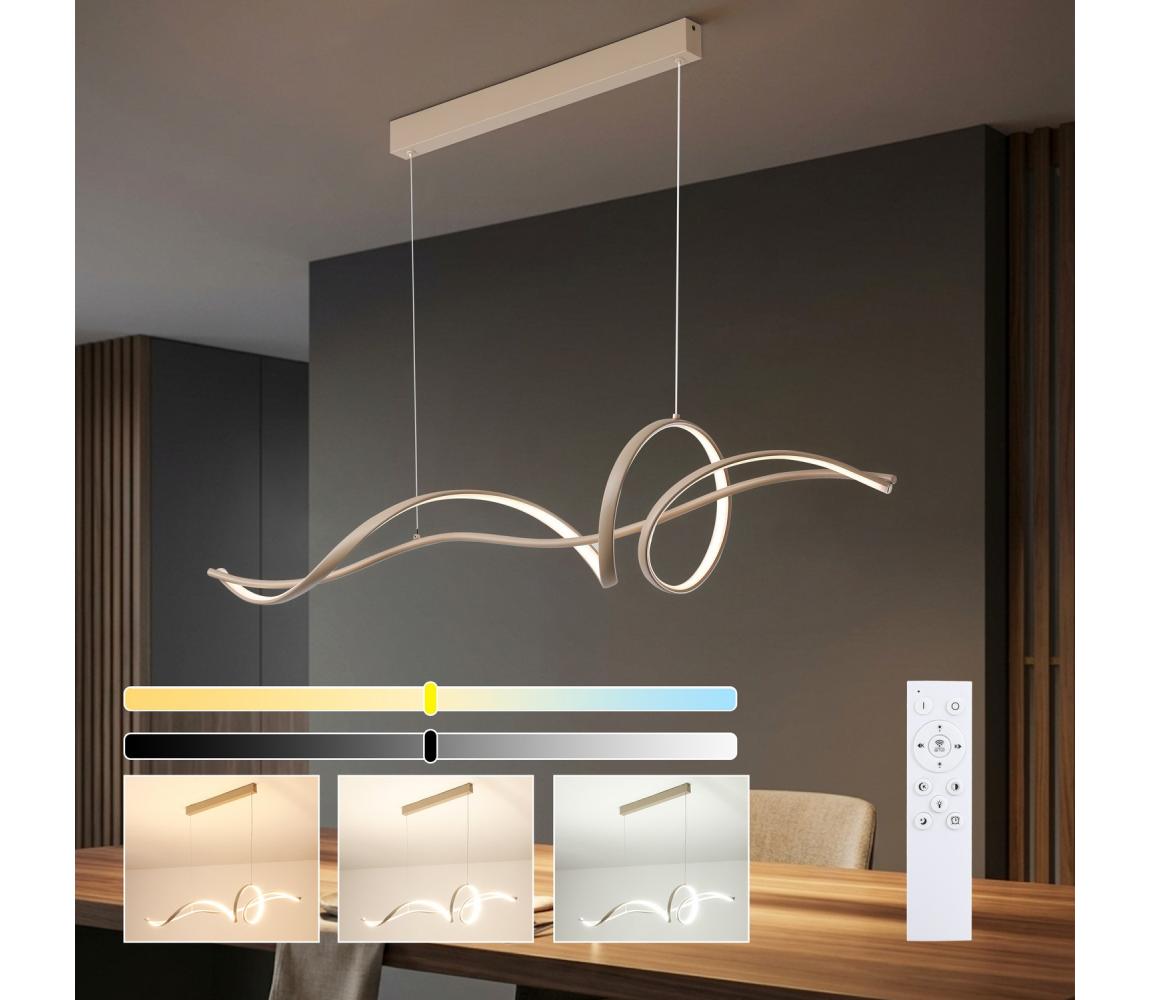 Brilagi - stmievateľný LED závesný luster na lanku SIGNATURE LED/55W/230V 120x23 cm béžový + diaľkový ovládač BRI914