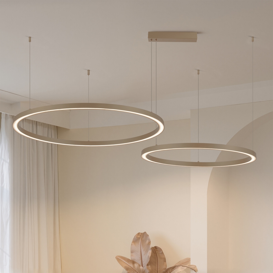 Brilagi - LED Stmievateľný luster na lanku PORTOFINO LED/98W/230V 3000-6000K béžová + diaľkové ovládanie