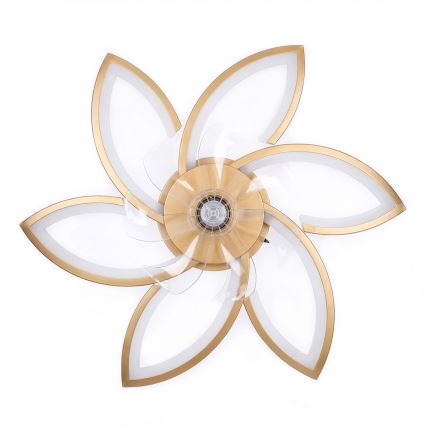 Brilagi - LED Stmievateľný stropný ventilátor LED/34W/230V pr. 78 cm zlatý + diaľkové ovládanie