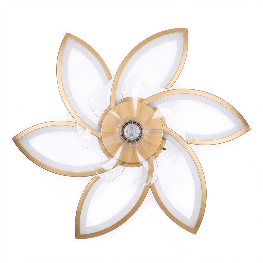 Brilagi - LED Stmievateľný stropný ventilátor LED/34W/230V pr. 78 cm zlatý + diaľkové ovládanie