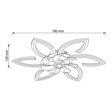 Brilagi - LED Stmievateľný stropný ventilátor LED/34W/230V pr. 78 cm zlatý + diaľkové ovládanie