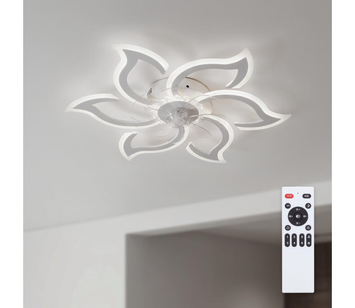 Brilagi - stmievateľný stropný látor s LED 34 W, 230 V, Ø 83 cm, biely + diaľkové ovládanie WF-OSD-114-WHT