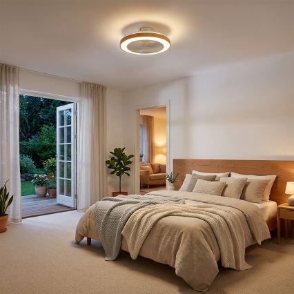 Brilagi - stmievateľný LED stropný ventilátor LED/38W/230V 3000–6500K priemer 50 cm biela/hnedá + diaľkové ovládanie