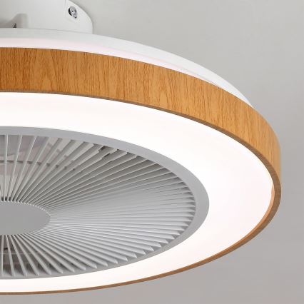 Brilagi - stmievateľný LED stropný ventilátor LED/38W/230V 3000–6500K priemer 50 cm biela/hnedá + diaľkové ovládanie