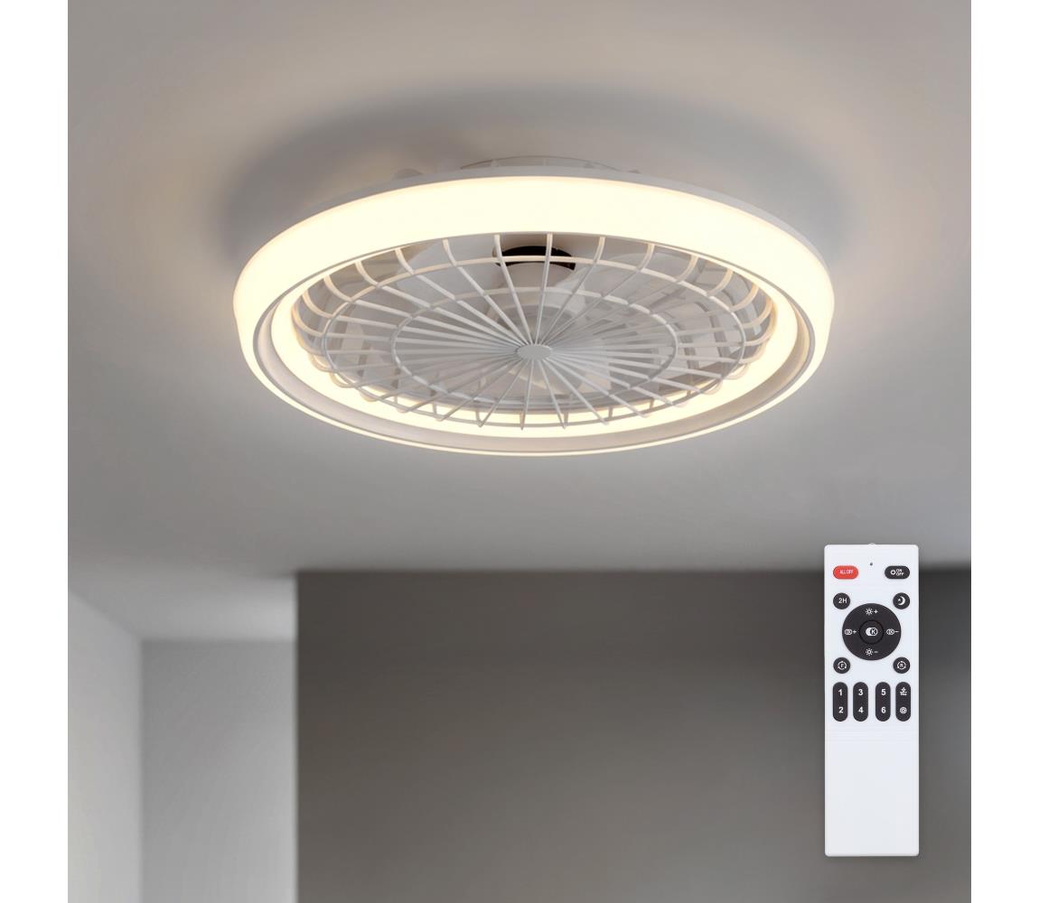 Brilagi - Stmievateľný stropný látor s LED, 40 W, 230 V, priemer 48 cm, biely + diaľkové ovládanie WF-OSD-165
