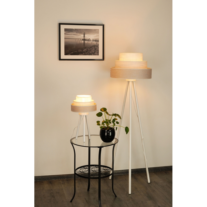 Brilagi - Stojacia lampa ALASKA LUNETA 1xE27/15W/230V šedá/krémová