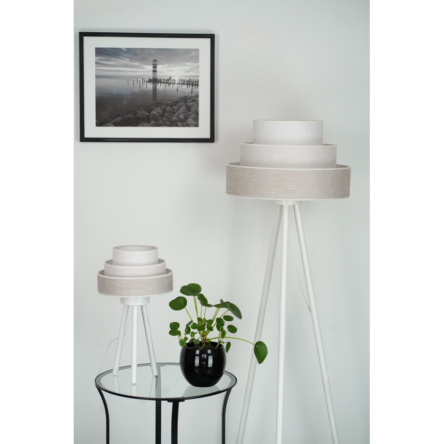 Brilagi - Stojacia lampa ALASKA LUNETA 1xE27/15W/230V šedá/krémová