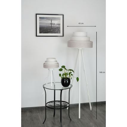 Brilagi - Stojacia lampa ALASKA LUNETA 1xE27/15W/230V šedá/krémová