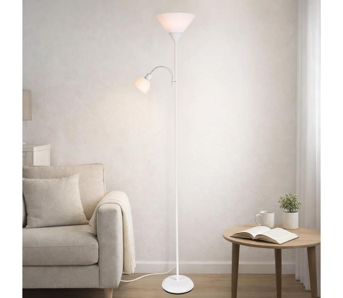 Brilagi - Stojacia lampa ARIANA 1xE27/100W/230V + 1xE14/25W biela 63050