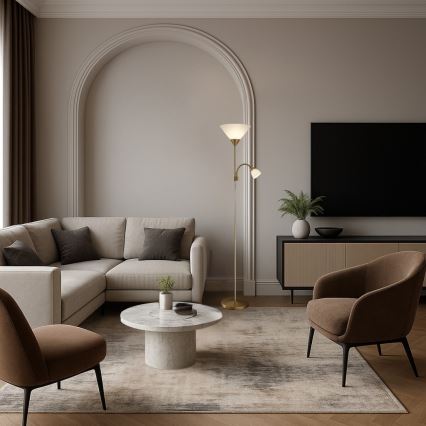 Brilagi - Stojacia lampa ARIANA 1xE27/100W/230V + 1xE14/25W zlatá