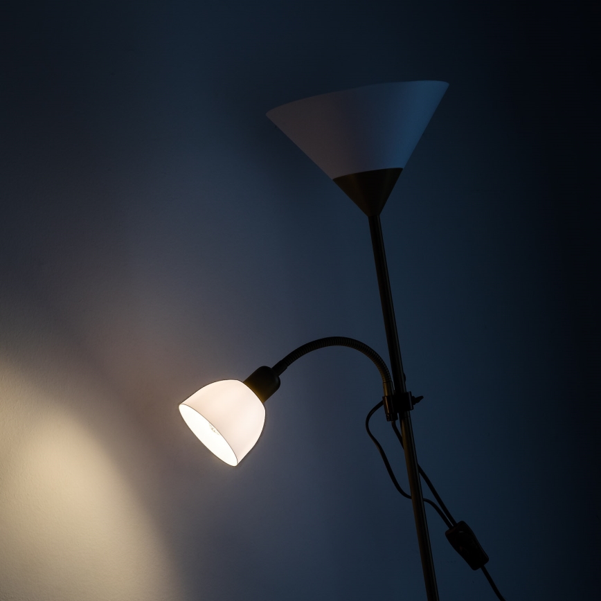 Brilagi - Stojacia lampa ARIANA 1xE27/100W/230V + 1xE14/25W zlatá