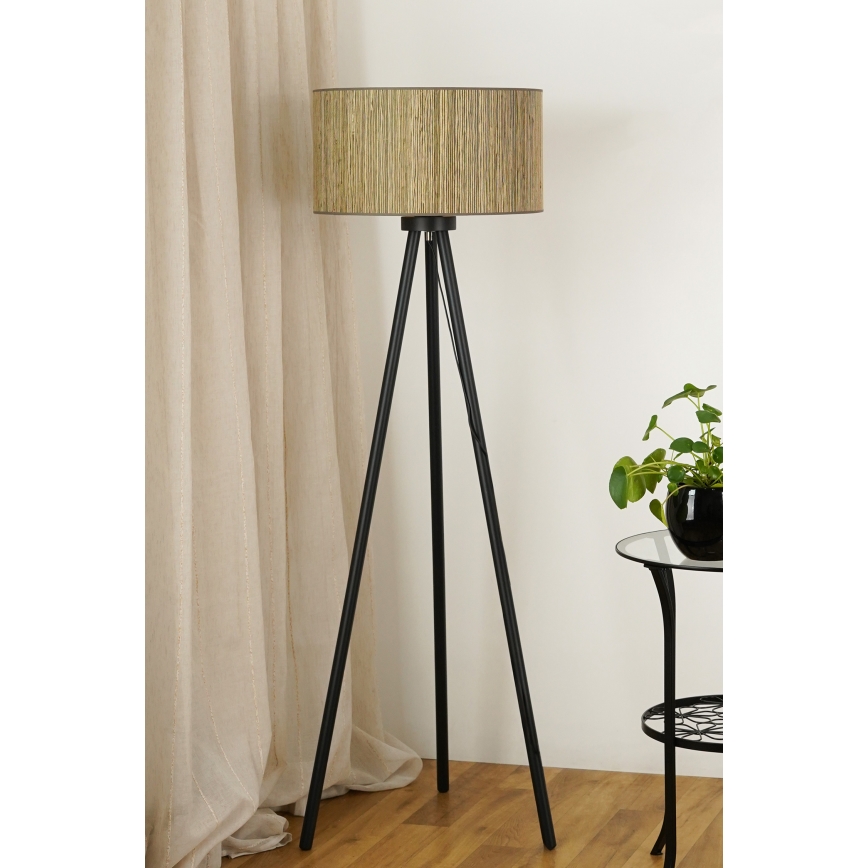Brilagi - Stojacia lampa BOSTON ROLLER 1xE27/15W/230V slama hnedá/zlatá