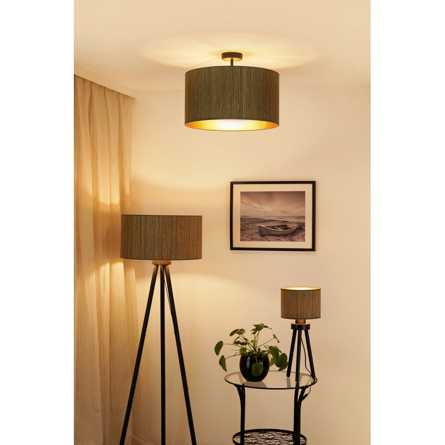 Brilagi - Stojacia lampa BOSTON ROLLER 1xE27/15W/230V slama hnedá/zlatá