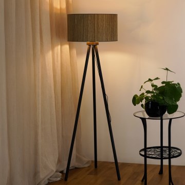 Brilagi - Stojacia lampa BOSTON ROLLER 1xE27/15W/230V slama hnedá/zlatá